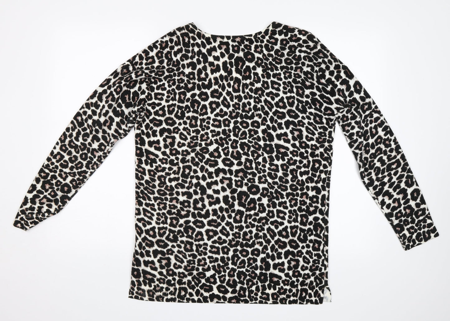 Debenhams Womens Black Animal Print  Pullover Jumper Size 10