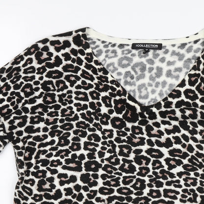 Debenhams Womens Black Animal Print  Pullover Jumper Size 10