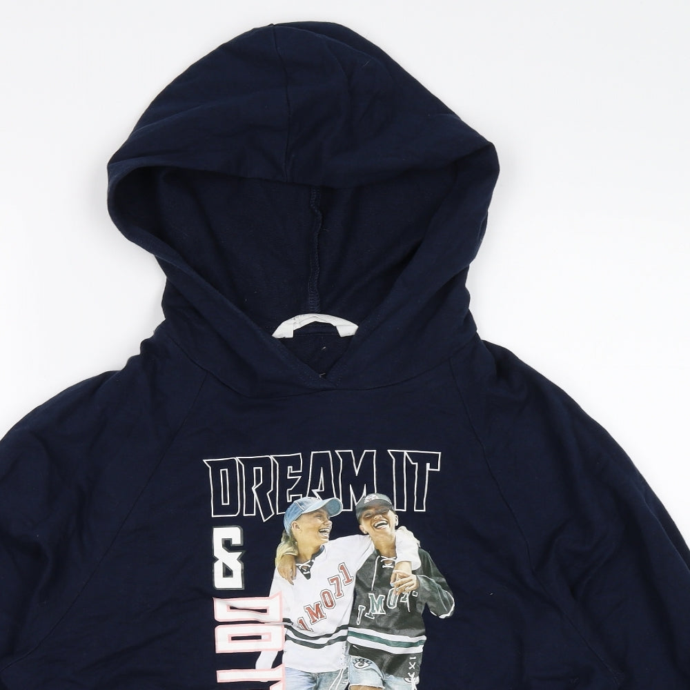 H&M Girls Blue   Pullover Hoodie Size 10-11 Years  - Dream it & do it