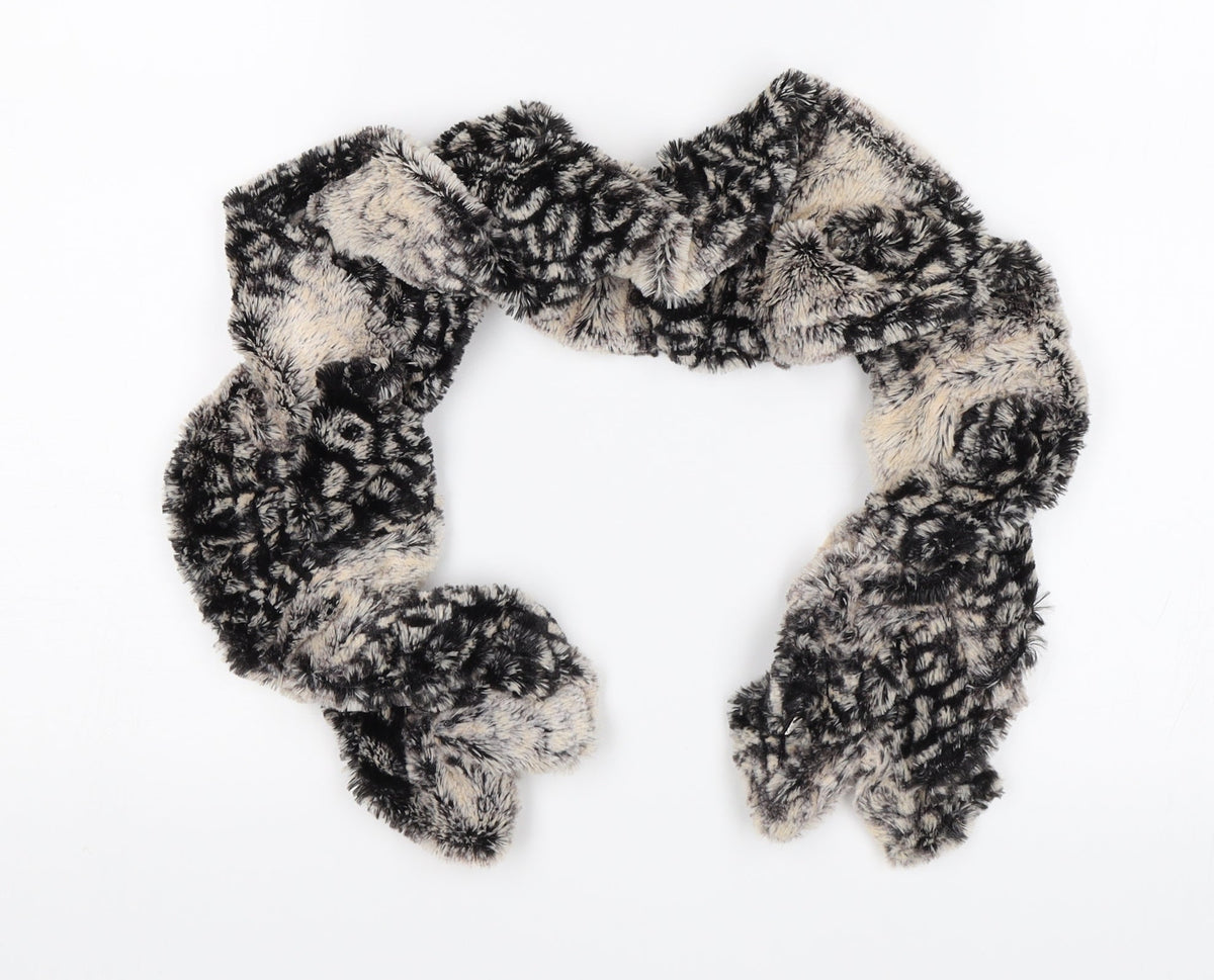 Front view of Preworn unisex black scarf