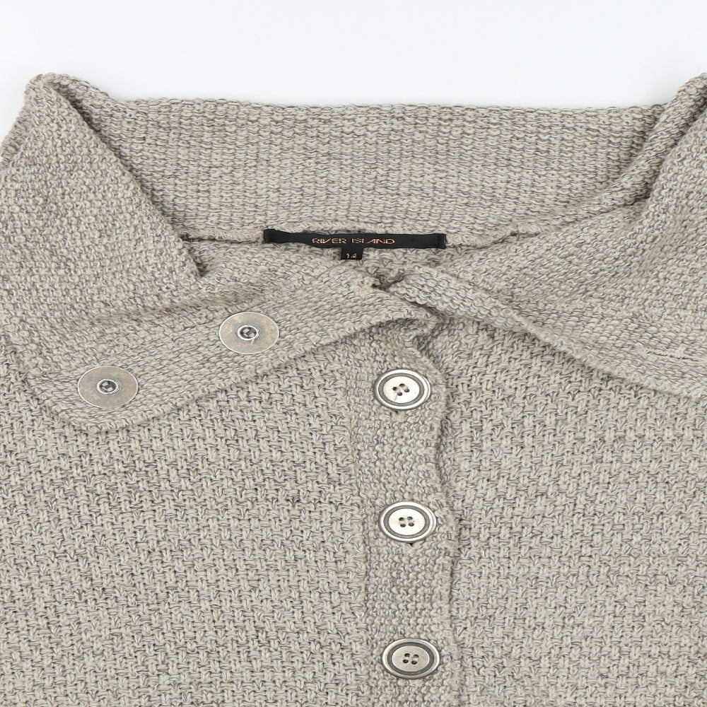 River Island Womens Beige   Cardigan Jumper Size 14