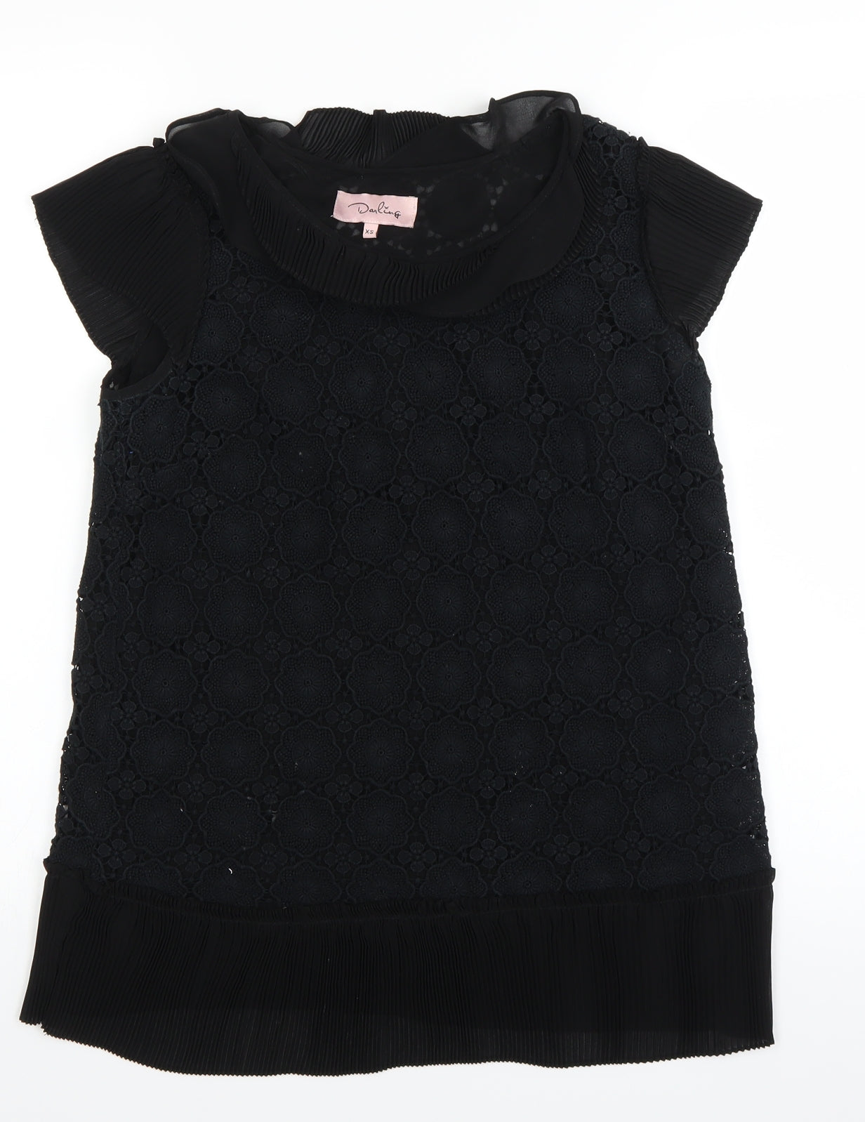 Womens UK Size XS Darling Black Basic Blouse