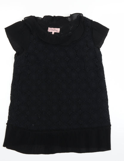 Womens UK Size XS Darling Black Basic Blouse