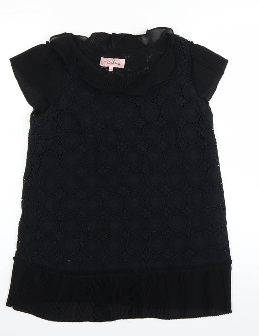 Womens UK Size XS Darling Black Basic Blouse