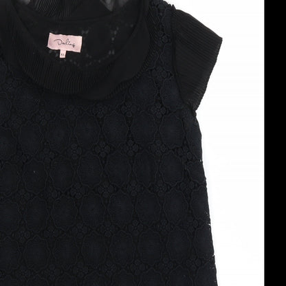 Womens UK Size XS Darling Black Basic Blouse