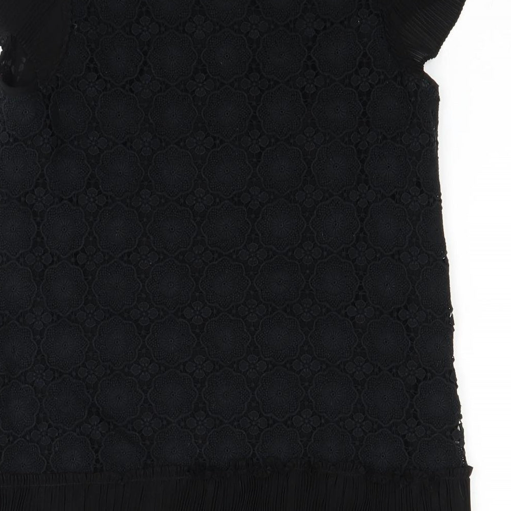 Womens UK Size XS Darling Black Basic Blouse