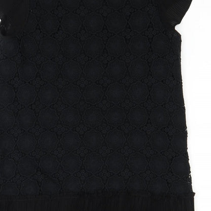 Womens UK Size XS Darling Black Basic Blouse