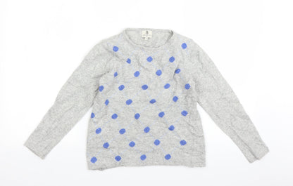 Benedetta B Womens Grey Polka Dot  Pullover Jumper Size S
