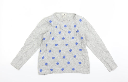 Benedetta B Womens Grey Polka Dot  Pullover Jumper Size S