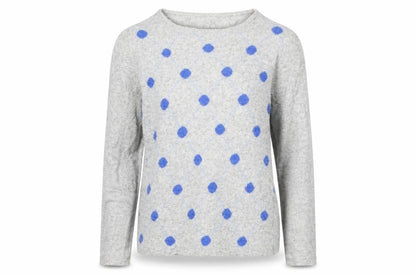 Benedetta B Womens Grey Polka Dot  Pullover Jumper Size S