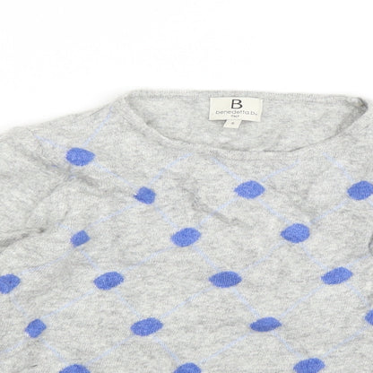 Benedetta B Womens Grey Polka Dot  Pullover Jumper Size S