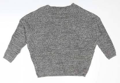 Me Jane Womens Grey  Knit Pullover Jumper Size M