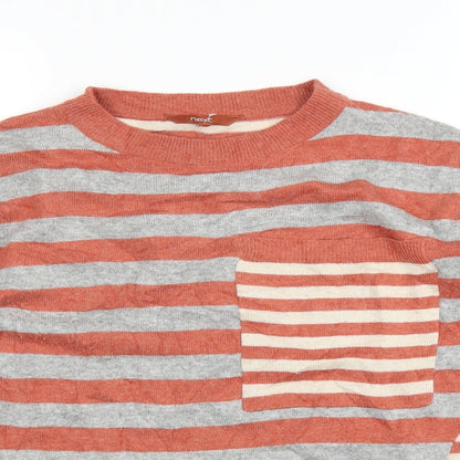 Next Womens Red Striped  Full Zip Jumper Size 6