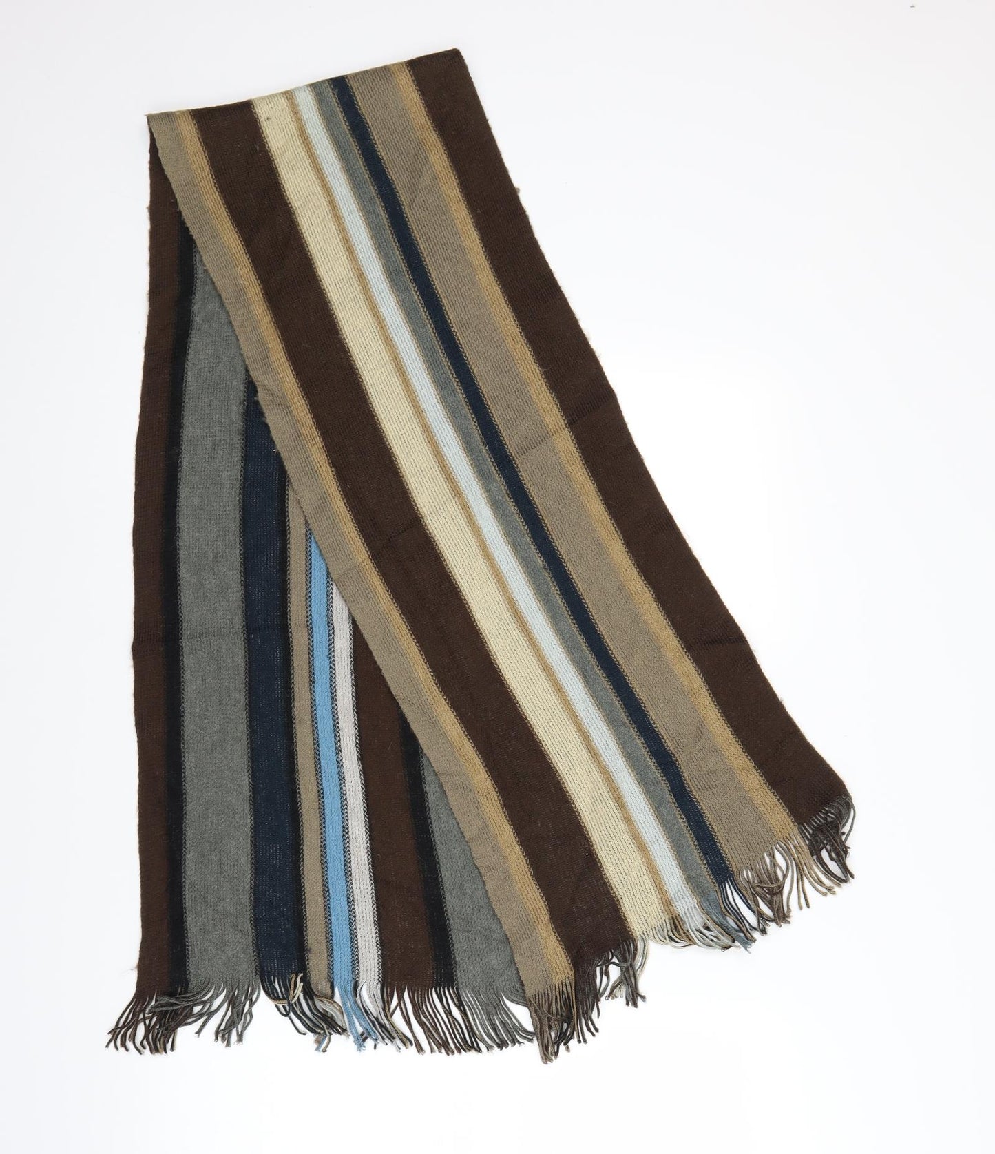 Preworn Mens Brown Striped  Scarf  One Size