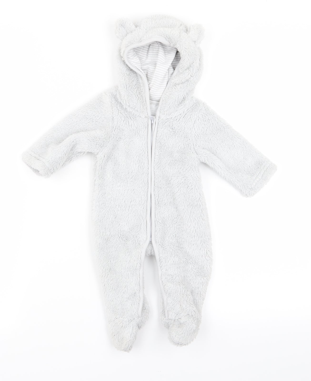 Preworn Baby Grey   Babygrow One-Piece Size 0-3 Months  - v