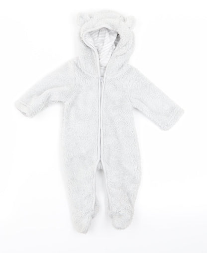 Preworn Baby Grey   Babygrow One-Piece Size 0-3 Months  - v