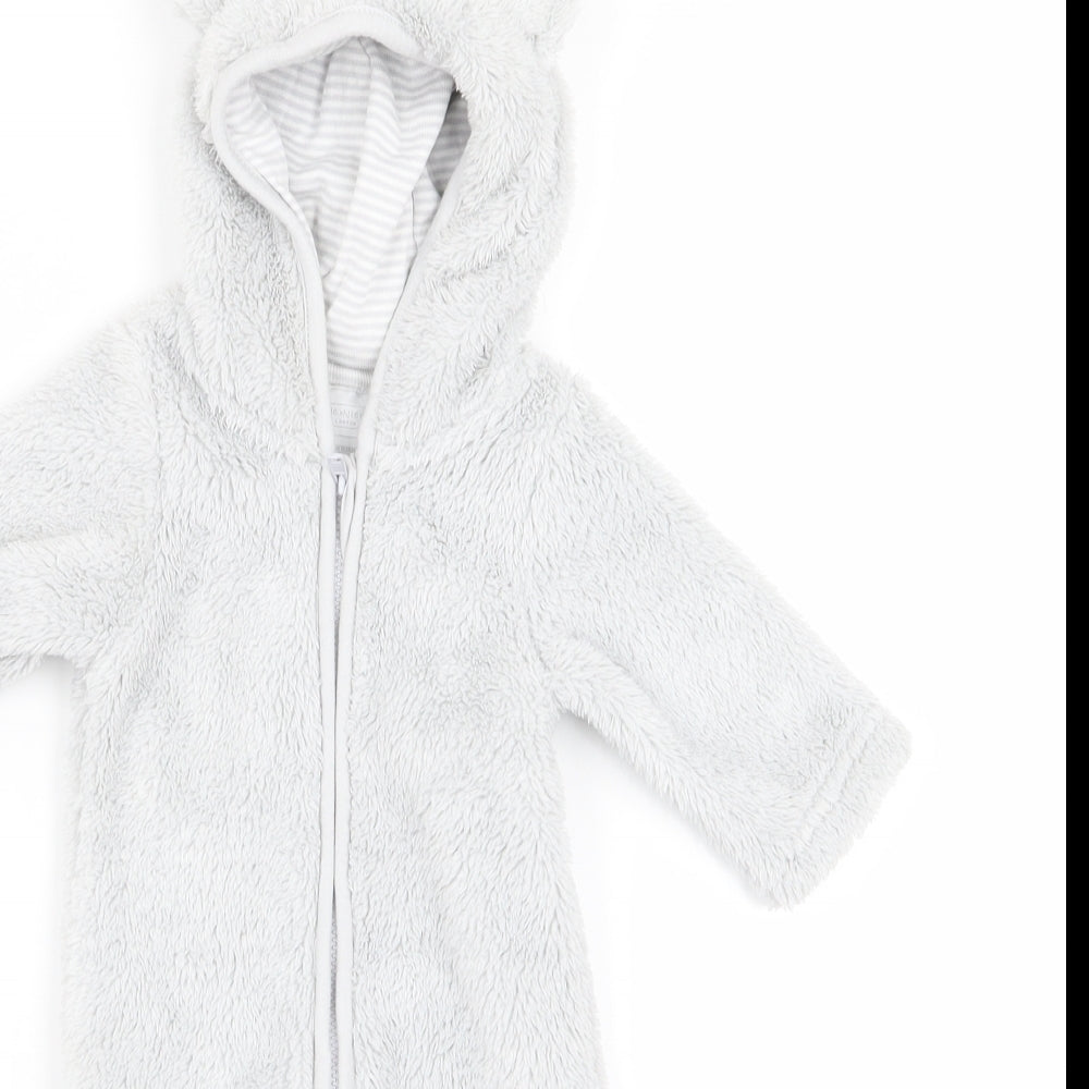 Preworn Baby Grey   Babygrow One-Piece Size 0-3 Months  - v