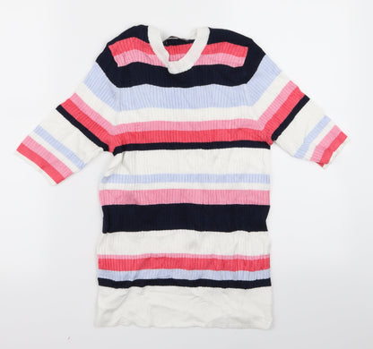 m&s Womens Multicoloured Striped  Pullover Jumper Size 10