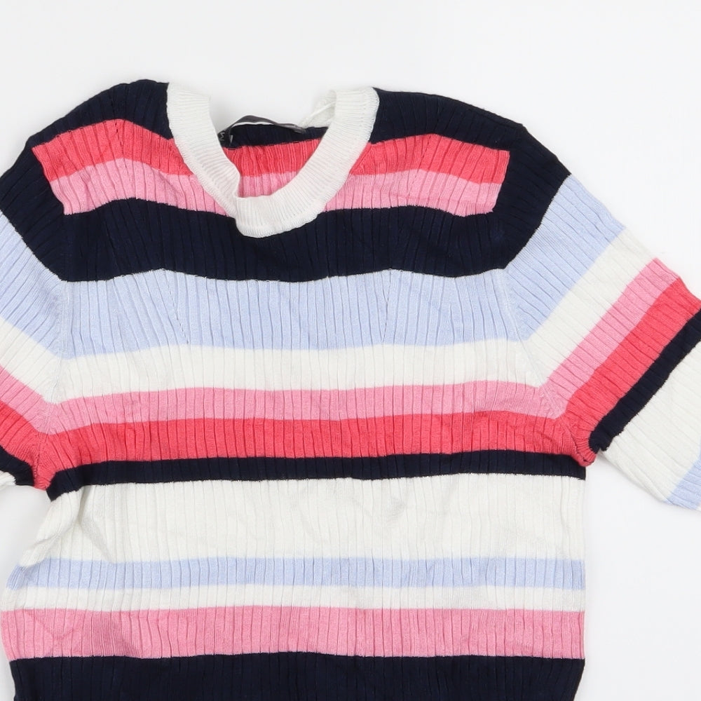 m&s Womens Multicoloured Striped  Pullover Jumper Size 10