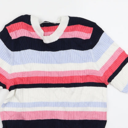 m&s Womens Multicoloured Striped  Pullover Jumper Size 10