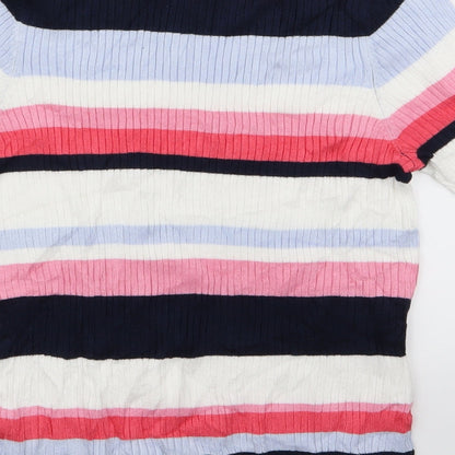 m&s Womens Multicoloured Striped  Pullover Jumper Size 10