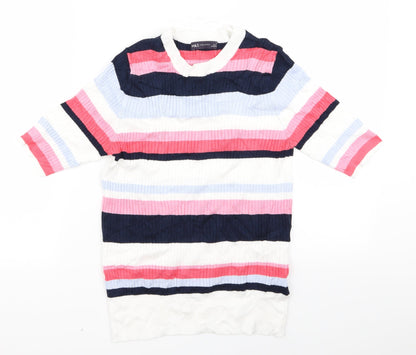 m*s Womens Multicoloured Striped  Pullover Jumper Size 12