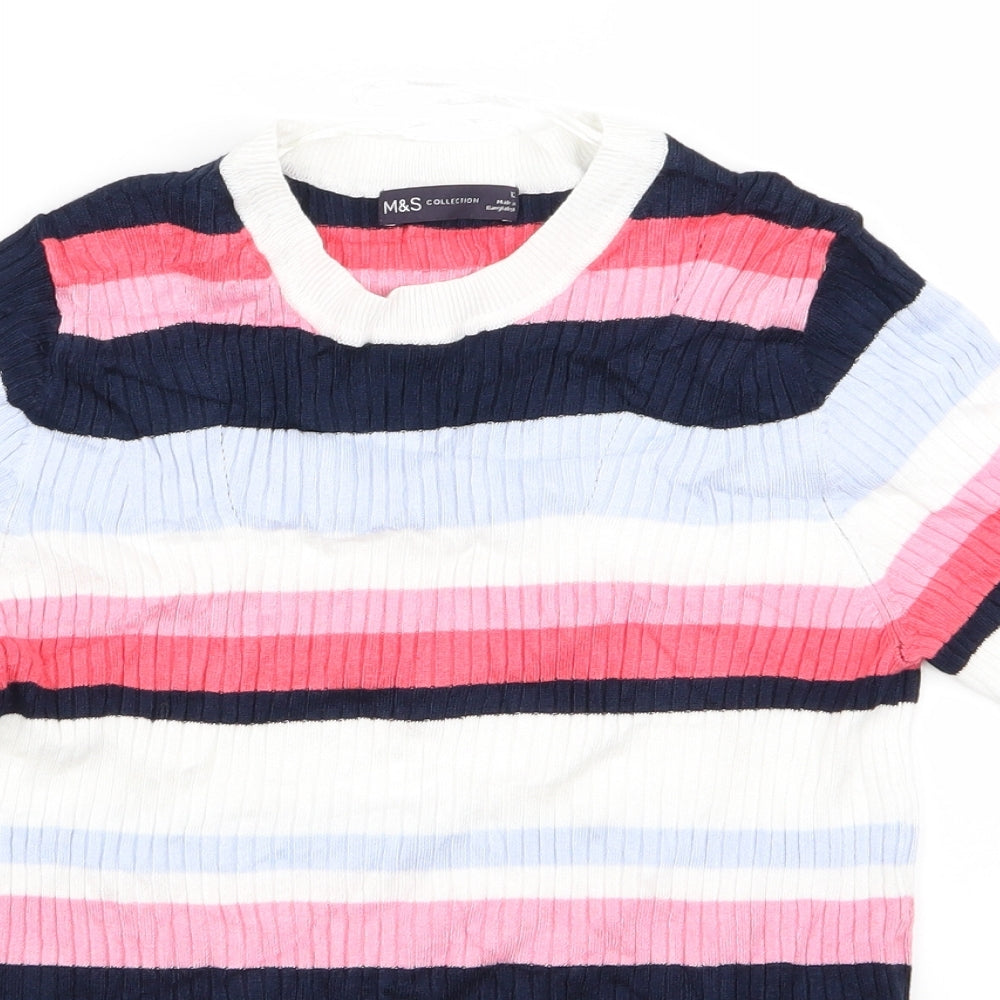 m*s Womens Multicoloured Striped  Pullover Jumper Size 12