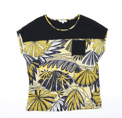 CAPSULE Womens Black Floral  Basic T-Shirt Size 12  - v