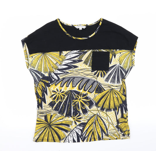 CAPSULE Womens Black Floral  Basic T-Shirt Size 12  - v