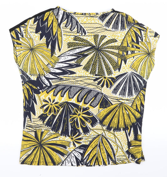 CAPSULE Womens Black Floral  Basic T-Shirt Size 12  - v