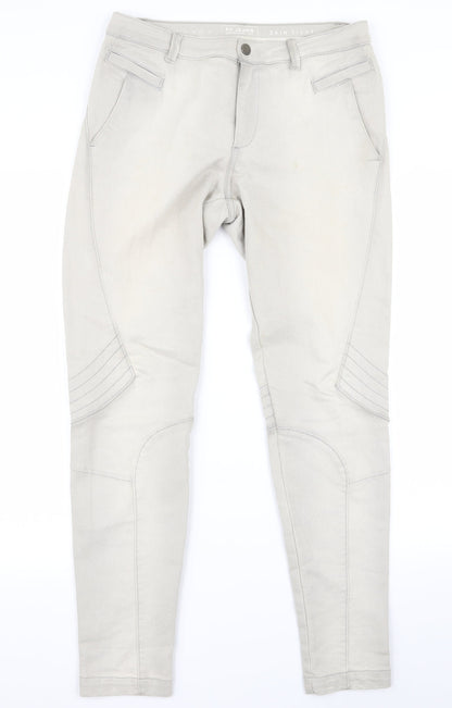 Womens UK Size 14 Preworn Regular Fit  White Trousers