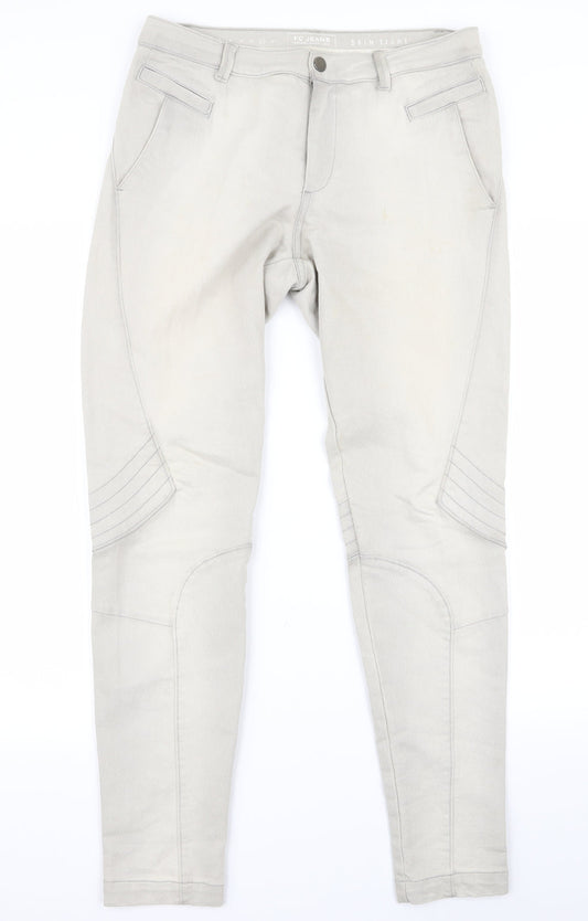 Womens UK Size 14 Preworn Regular Fit  White Trousers