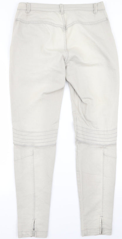 Womens UK Size 14 Preworn Regular Fit  White Trousers