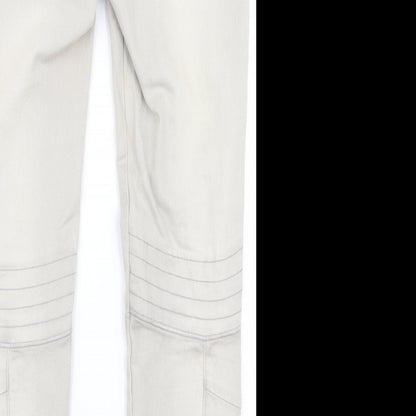Womens UK Size 14 Preworn Regular Fit  White Trousers