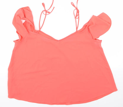 Womens UK Size 12 Topshop Pink Basic Blouse