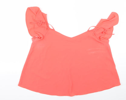 Womens UK Size 12 Topshop Pink Basic Blouse