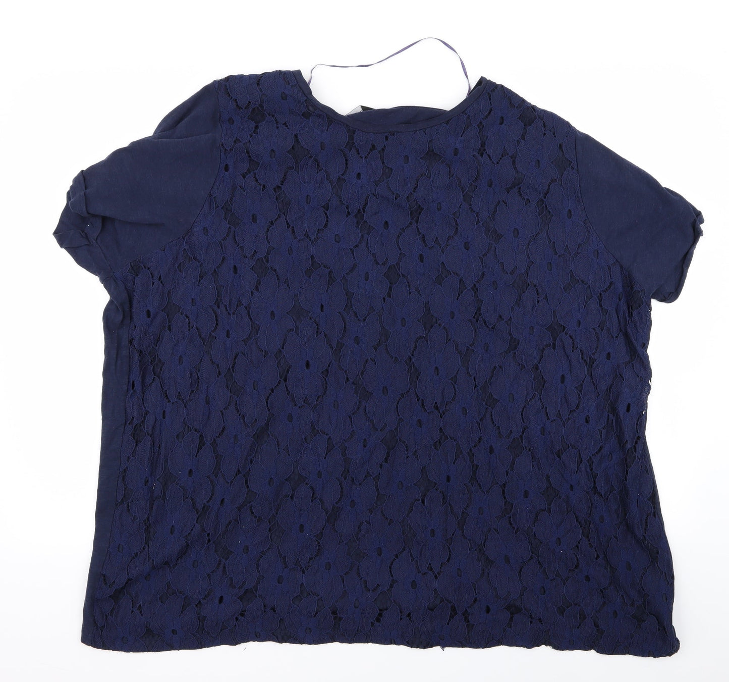 Womens UK Size L Yours Blue Basic T-Shirt