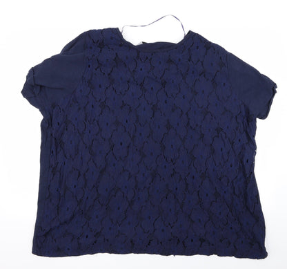 Womens UK Size L Yours Blue Basic T-Shirt
