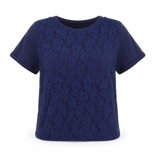 Womens UK Size L Yours Blue Basic T-Shirt