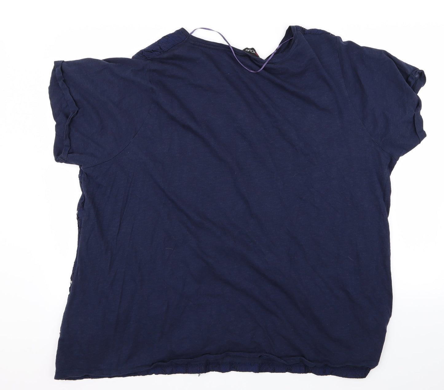 Womens UK Size L Yours Blue Basic T-Shirt