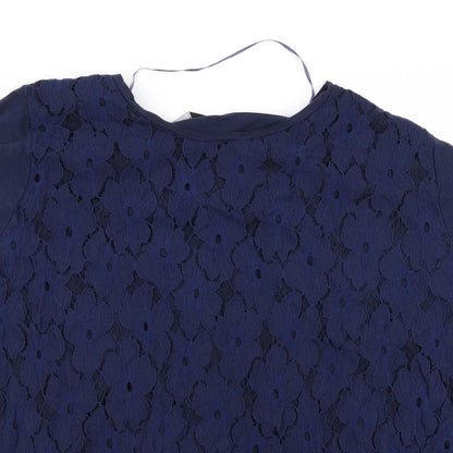 Womens UK Size L Yours Blue Basic T-Shirt