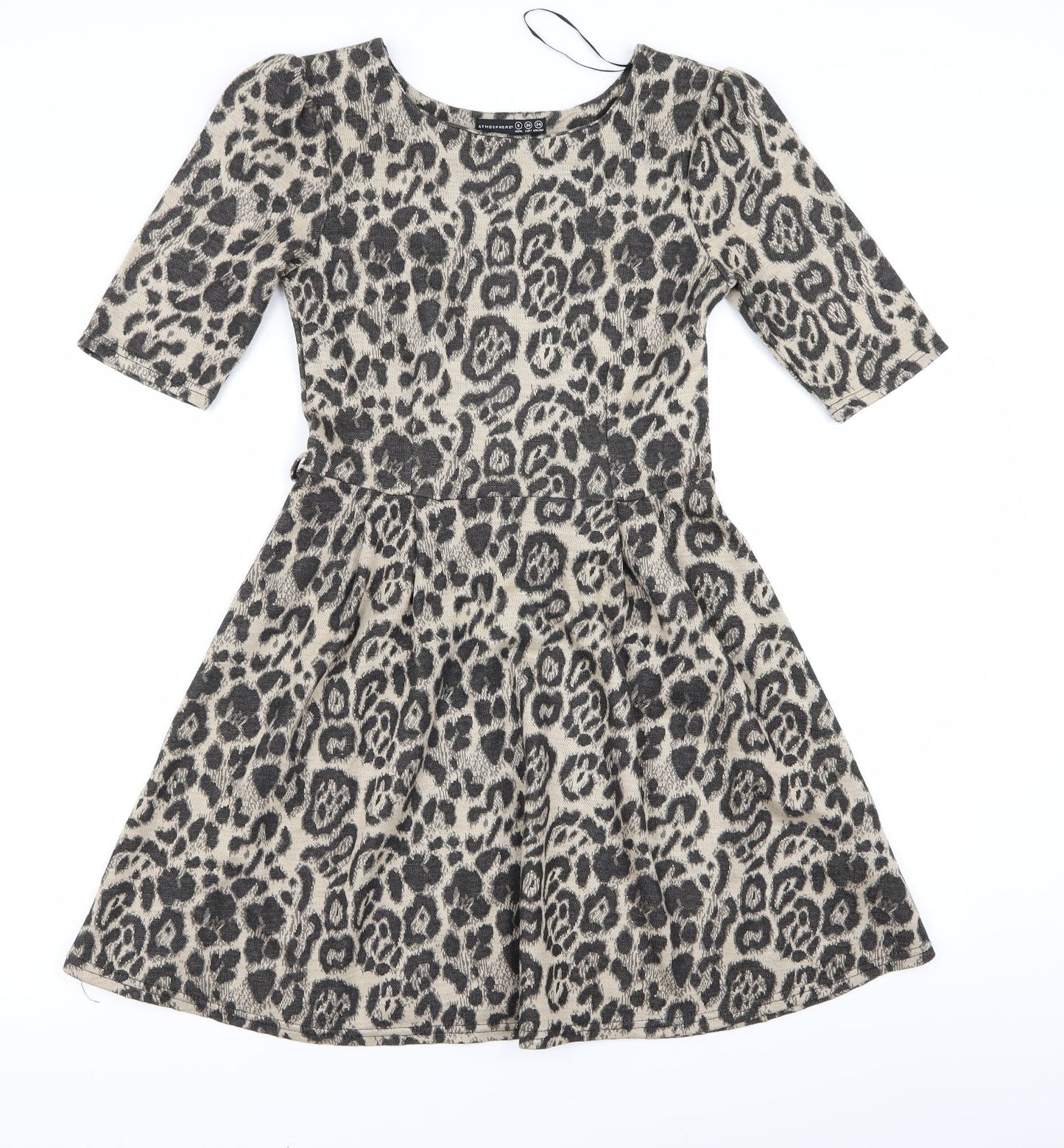 Atmosphere Womens Black Animal Print Rayon A-Line  Size 8