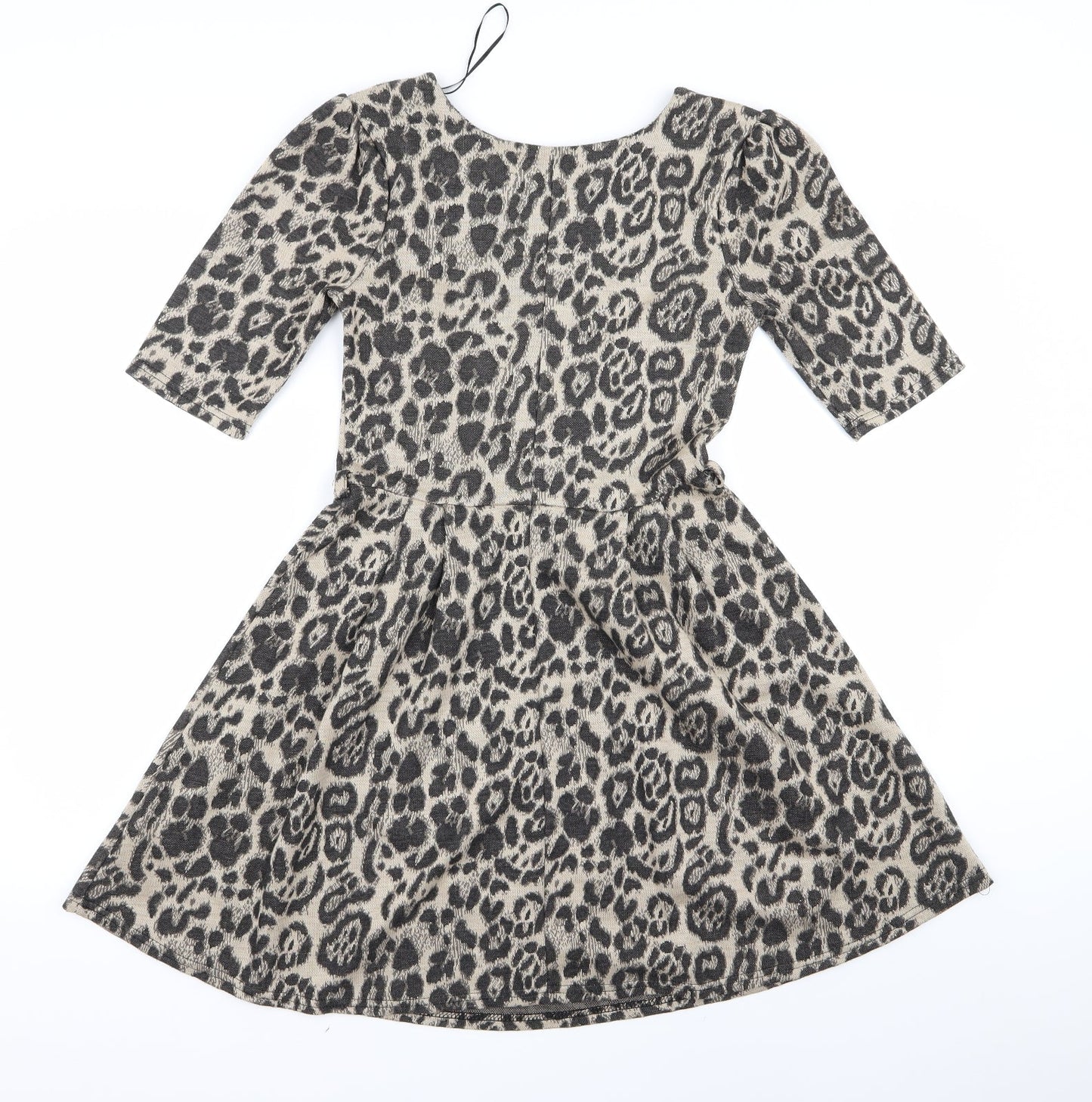 Atmosphere Womens Black Animal Print Rayon A-Line  Size 8