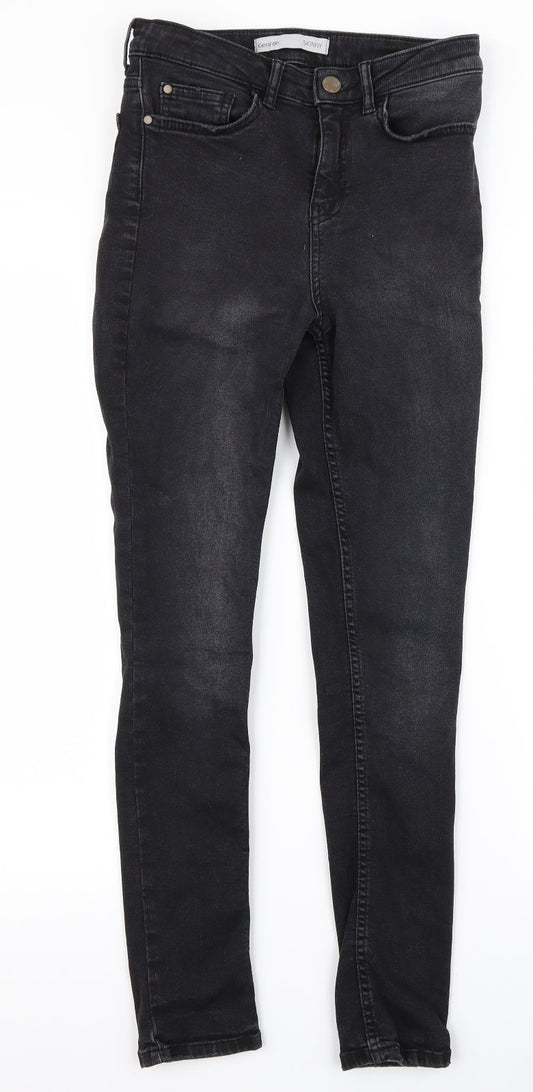 George Womens Black   Skinny Jeans Size 8 L25 in
