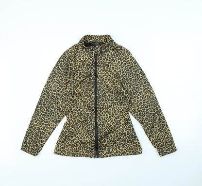COTTON CLUB Womens Brown Animal Print  Jacket  Size M