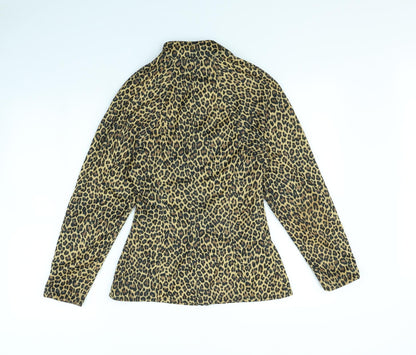 COTTON CLUB Womens Brown Animal Print  Jacket  Size M