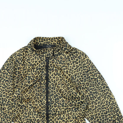 COTTON CLUB Womens Brown Animal Print  Jacket  Size M