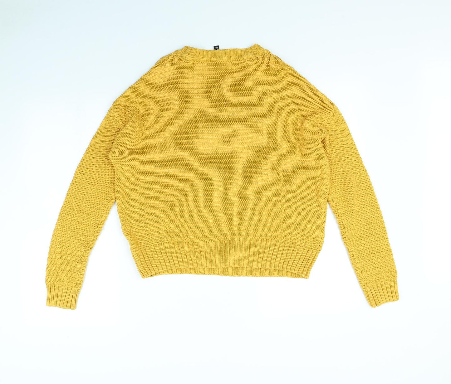 Divided Womens Yellow   Pullover Jumper Size S