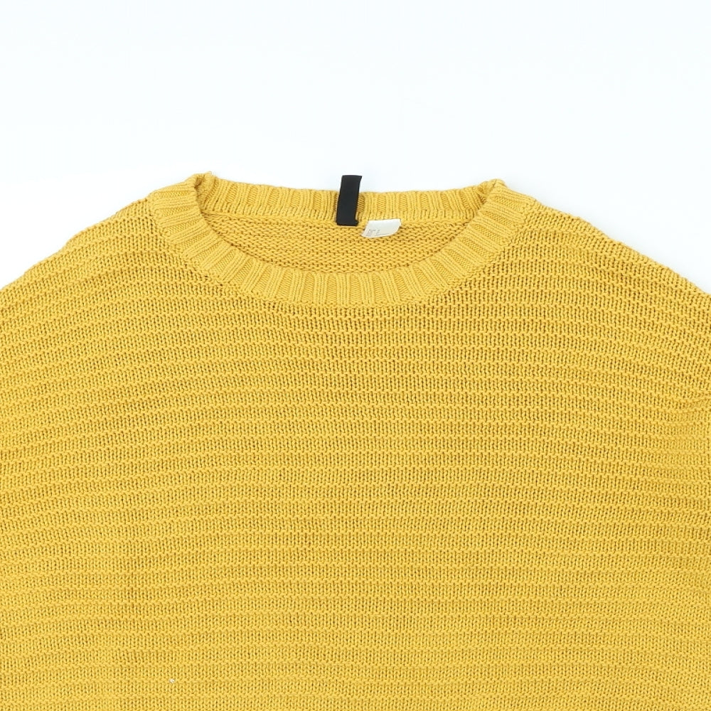 Divided Womens Yellow   Pullover Jumper Size S