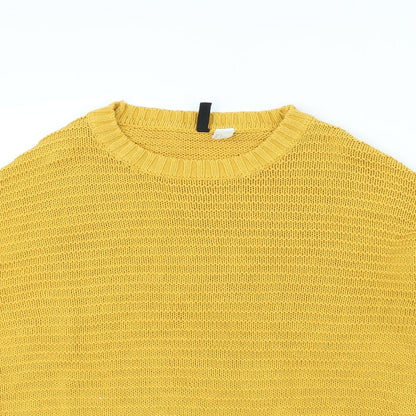 Divided Womens Yellow   Pullover Jumper Size S